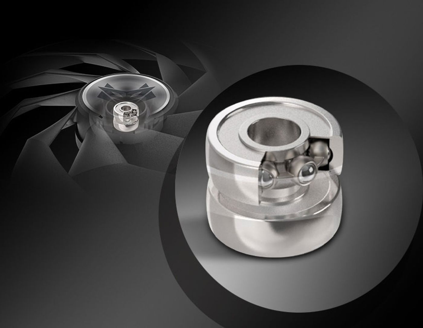 Two-ball bearing fan design for extended lifespan and quiet operation