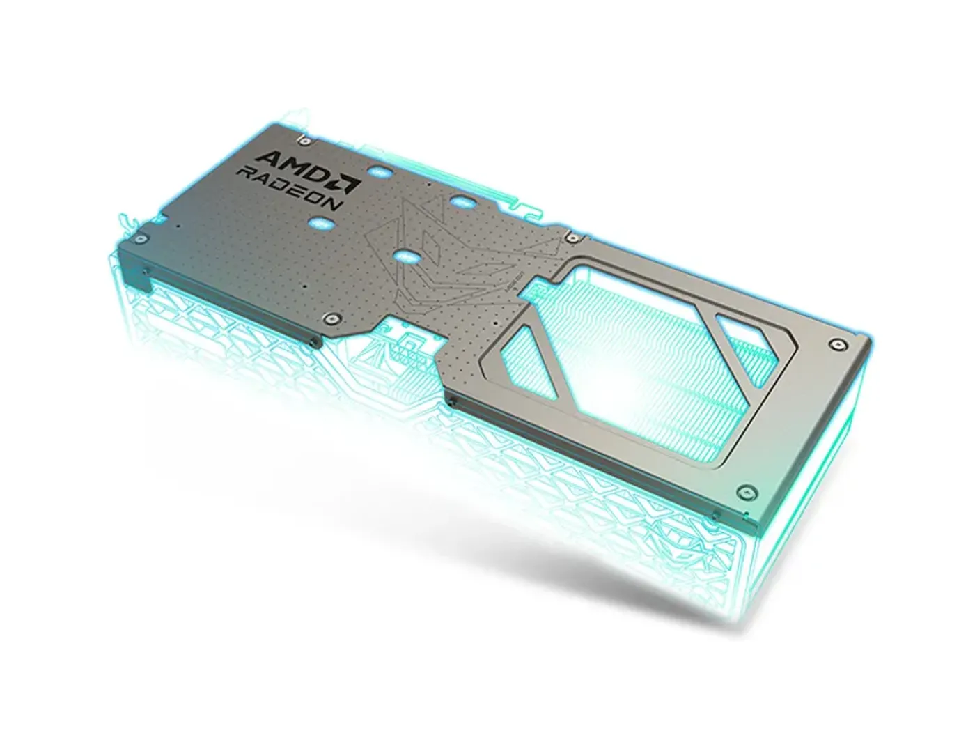 Sturdy aluminum backplate protecting the Sapphire RX 9060 XT graphics card