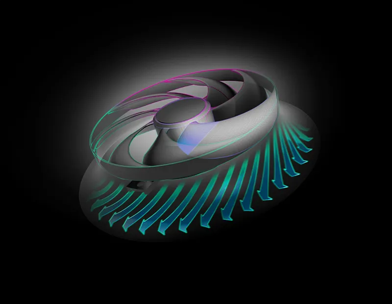 Advanced AeroCurve Fan Blades for Efficient Cooling AeroCurve Fan Blades Sapphire NITRO+ GPU