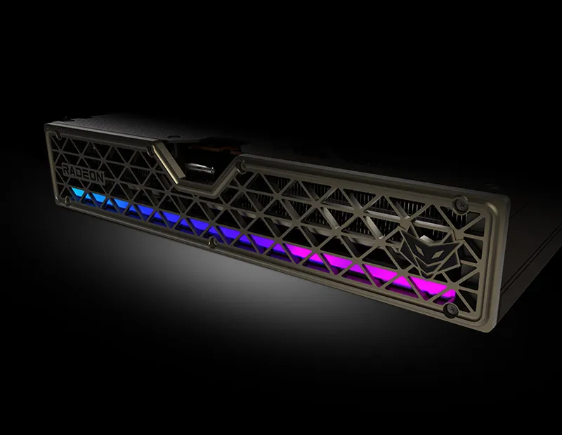 Customizable ARGB Light Bar with TriXX Software ARGB Light Bar on Sapphire RX 9060 XT