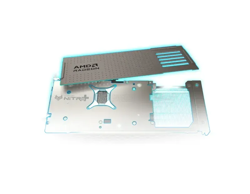 Graphics card featuring magnetic backplate for heat dissipation and sleek aesthetics