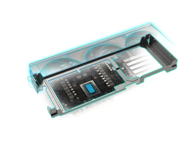 Integrated thermal cooling module for GPU, memory, and VRM heat management