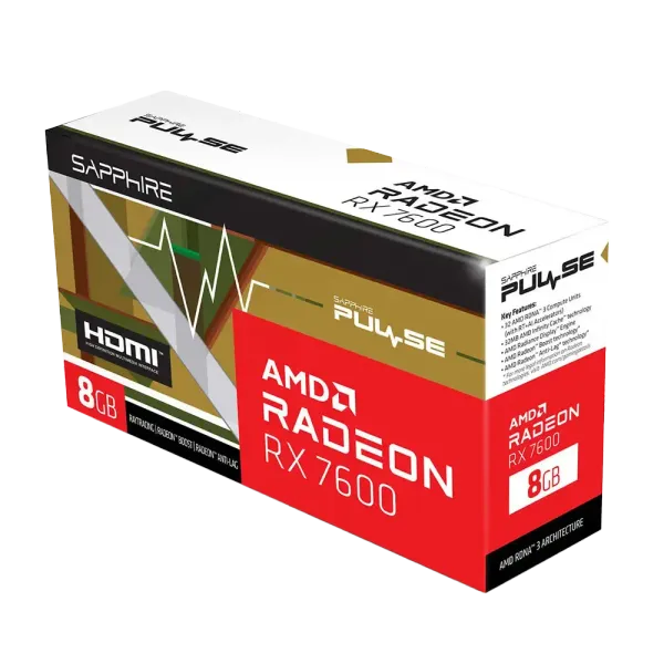 【保証あり】AMD Radeon RX 7600 8GB GDDR6 SAPPHIRE Pulse RX 7600 8GB GDDR6 - Ultimate Gaming Graphics | Evetech