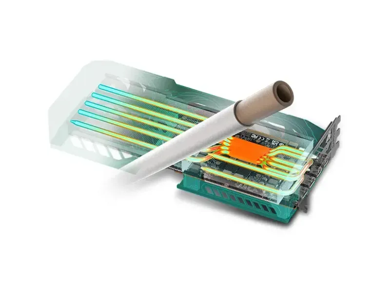 GPU cooling module with heat dissipation components