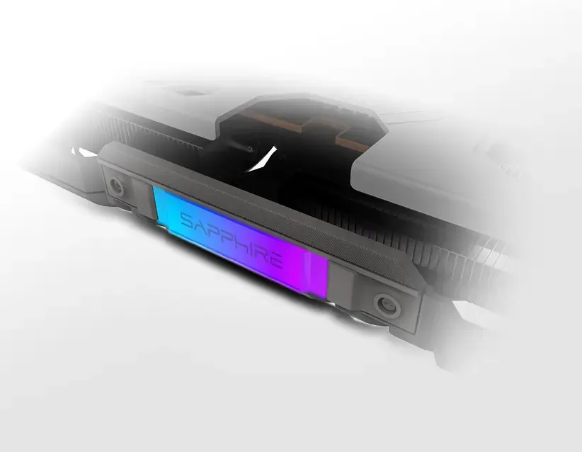 Image of GPU with ARGB lighting for customizable illumination effects