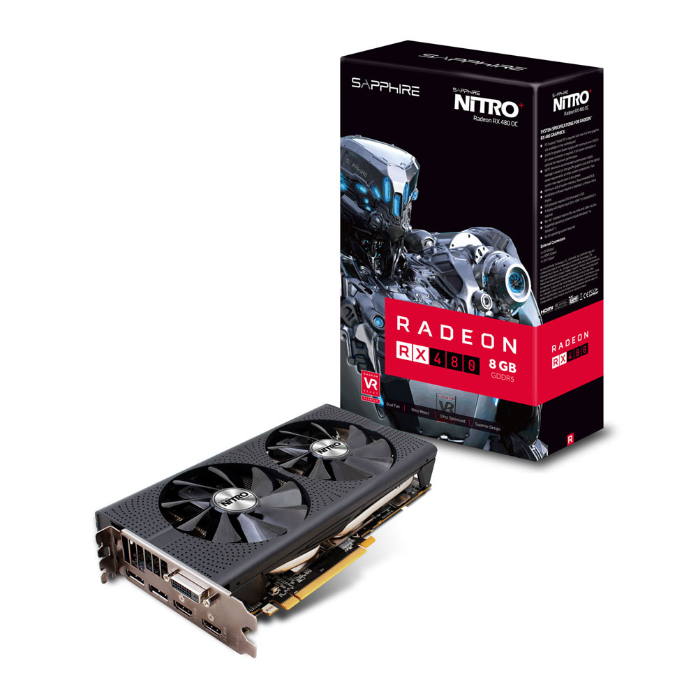 Sapphire Radeon RX 480 nitro+ 8GB OC Edition Graphics Card | Evetech