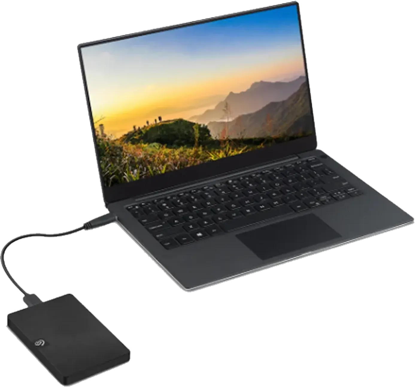 Seagate 4TB Expansion portable external hard drive with its USB 3.0 cable