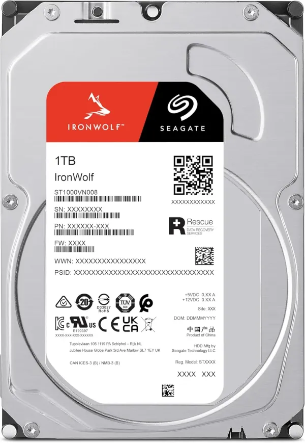 SEAGATE IronWolf 1TB NAS HDD — 5400RPM SATA 6Gb/s | Evetech