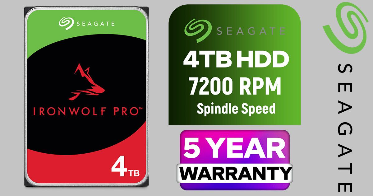 Seagate ST4000NT001 IronWolf Pro 4TB NAS HDD 7200RPM | Evetech