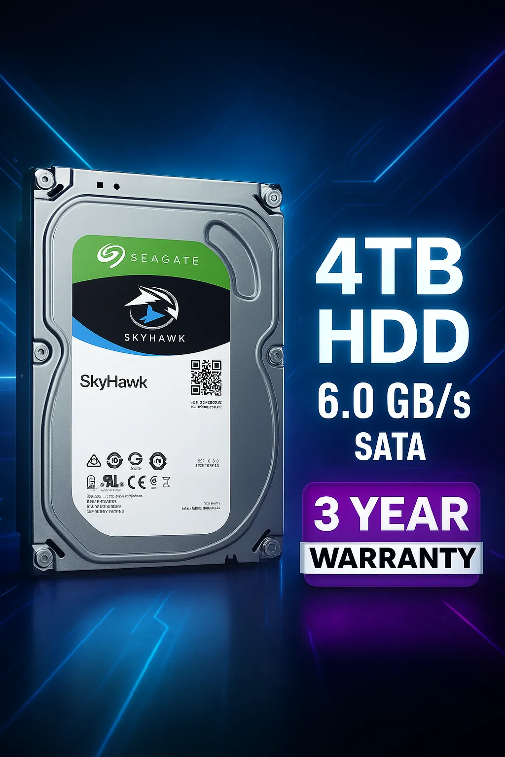 Seagate SkyHawk ST4000VX016 4TB Video HDD — 256MB Cache | Evetech