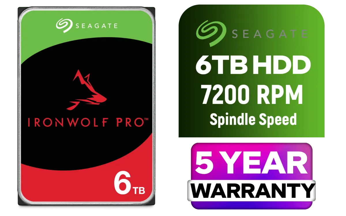 Seagate ST6000NT001 6TB IronWolf Pro 7200RPM NAS HDD | Evetech