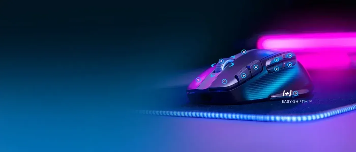 Turtle Beach Kone XP Air gaming mouse with RGB lighting and programmable buttons