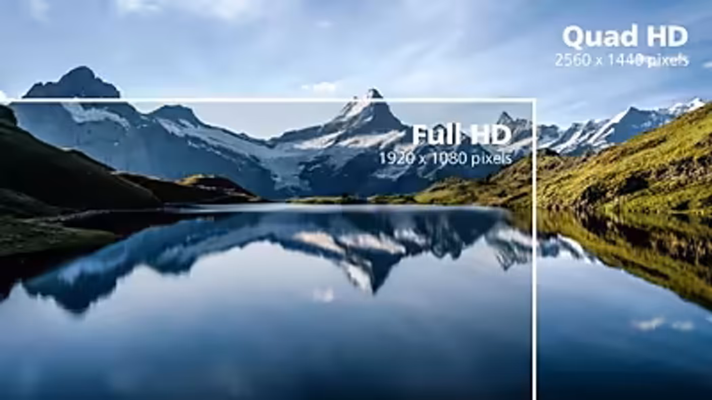 Philips display showing crisp image quality with Quad HD 2560 x 1440 resolution
