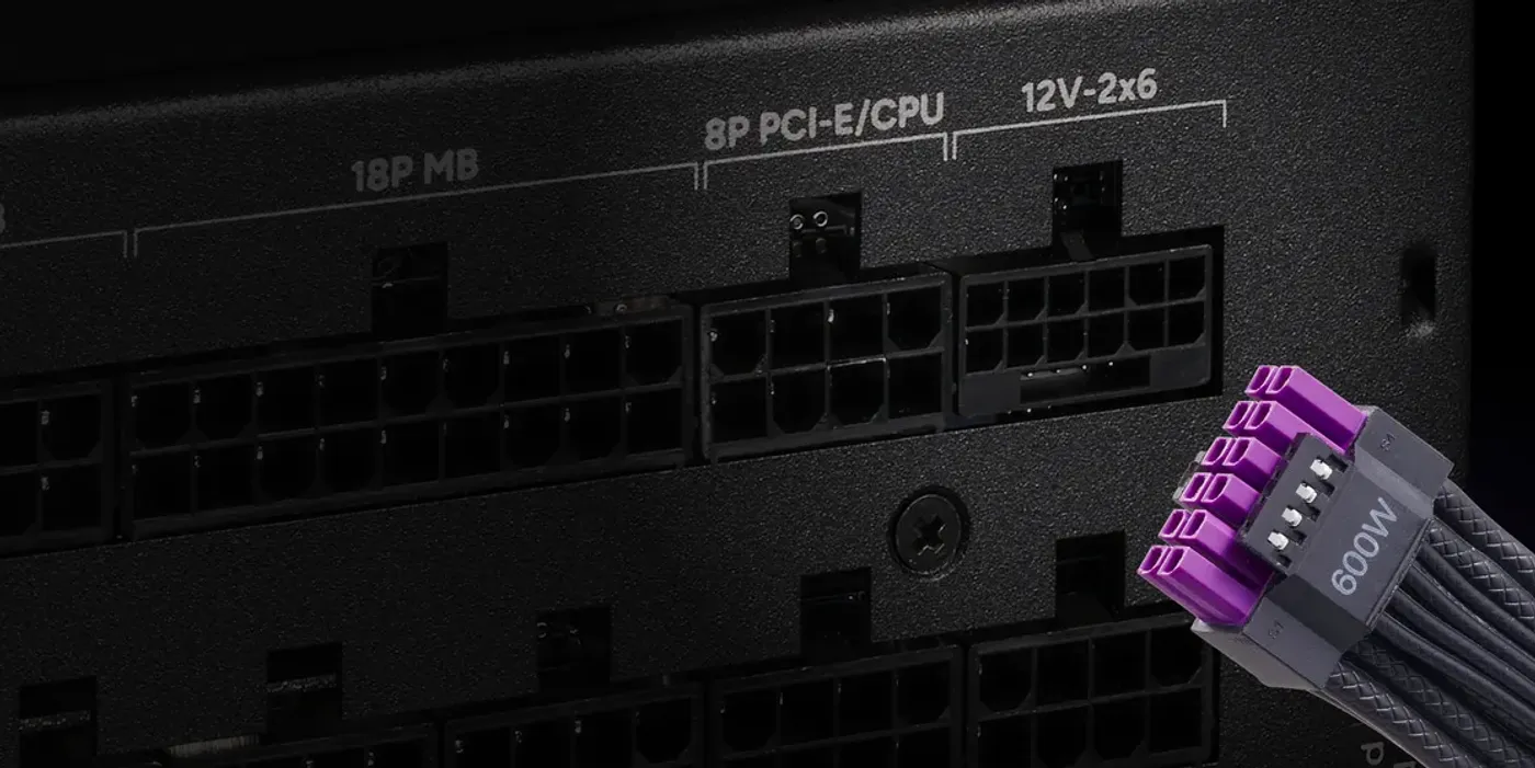 Power supply unit showcasing ATX 3.1 and PCIe 5.1 compatibility.