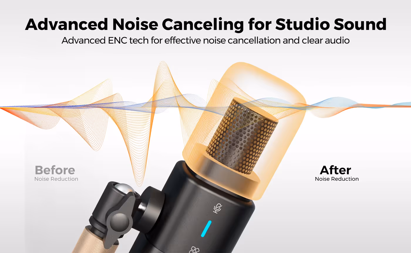AM25X microphone featuring AI-driven noise cancellation technology