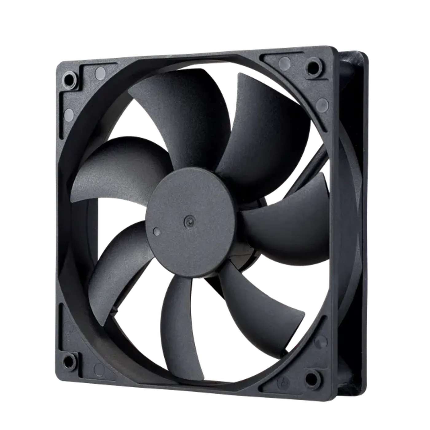 Power supply fan utilizing rifle bearing technology.