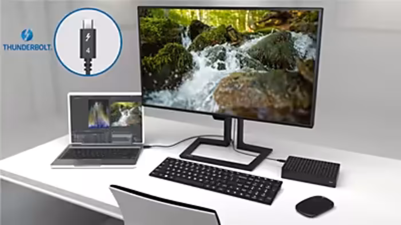 Thunderbolt 4 connection port providing lightning-fast data, video, and Ethernet