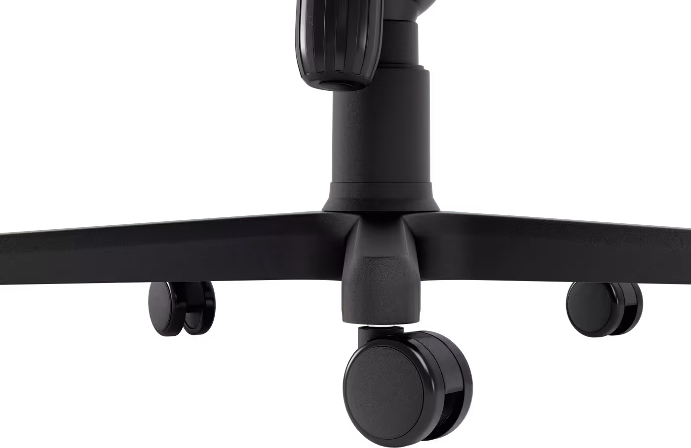 Robust aluminum base and 60mm casters of the HERO ST