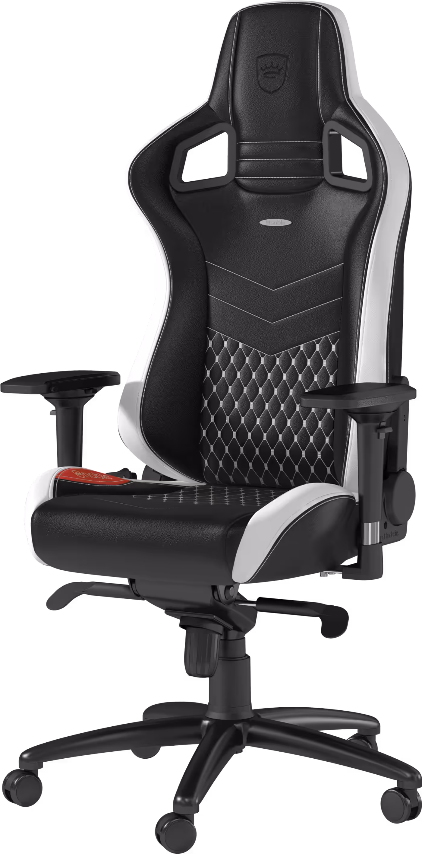 A close-up view of the fine craftsmanship on the noblechairs EPIC RL chair.