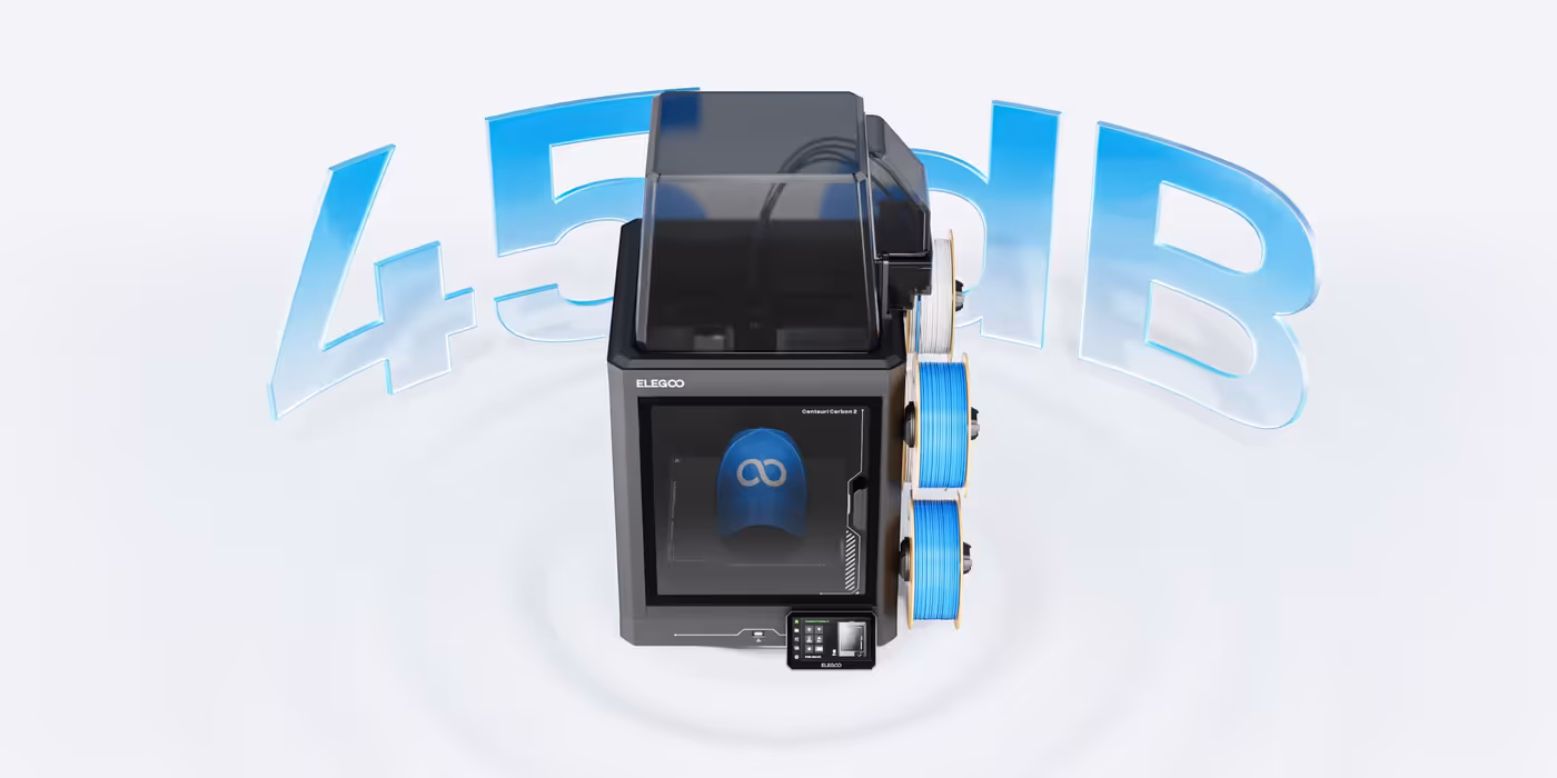 Whisper-quiet 45 dB 3D printer operation suitable for home environments