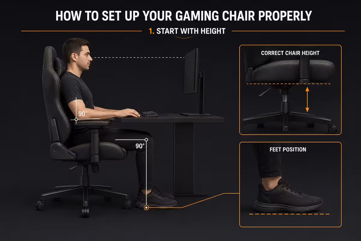 Chair height & feet position