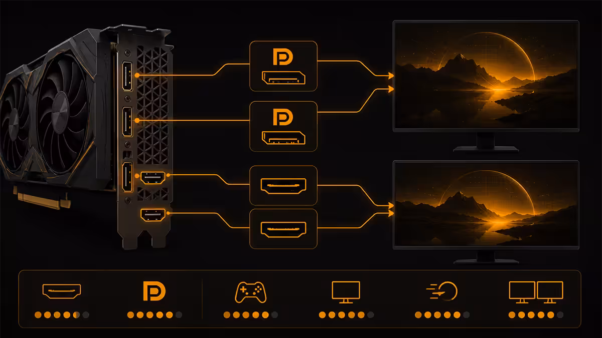 GPU outputs for dual monitors