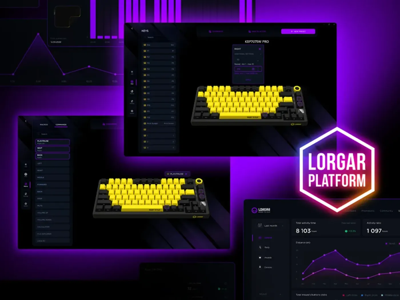 LORGAR PLATFORM software interface for keyboard customization and macros