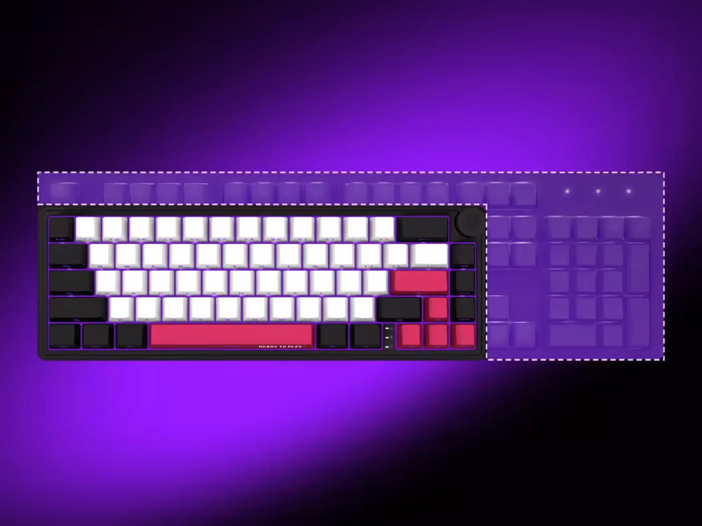 Compact 65 percent keyboard layout viewed from above