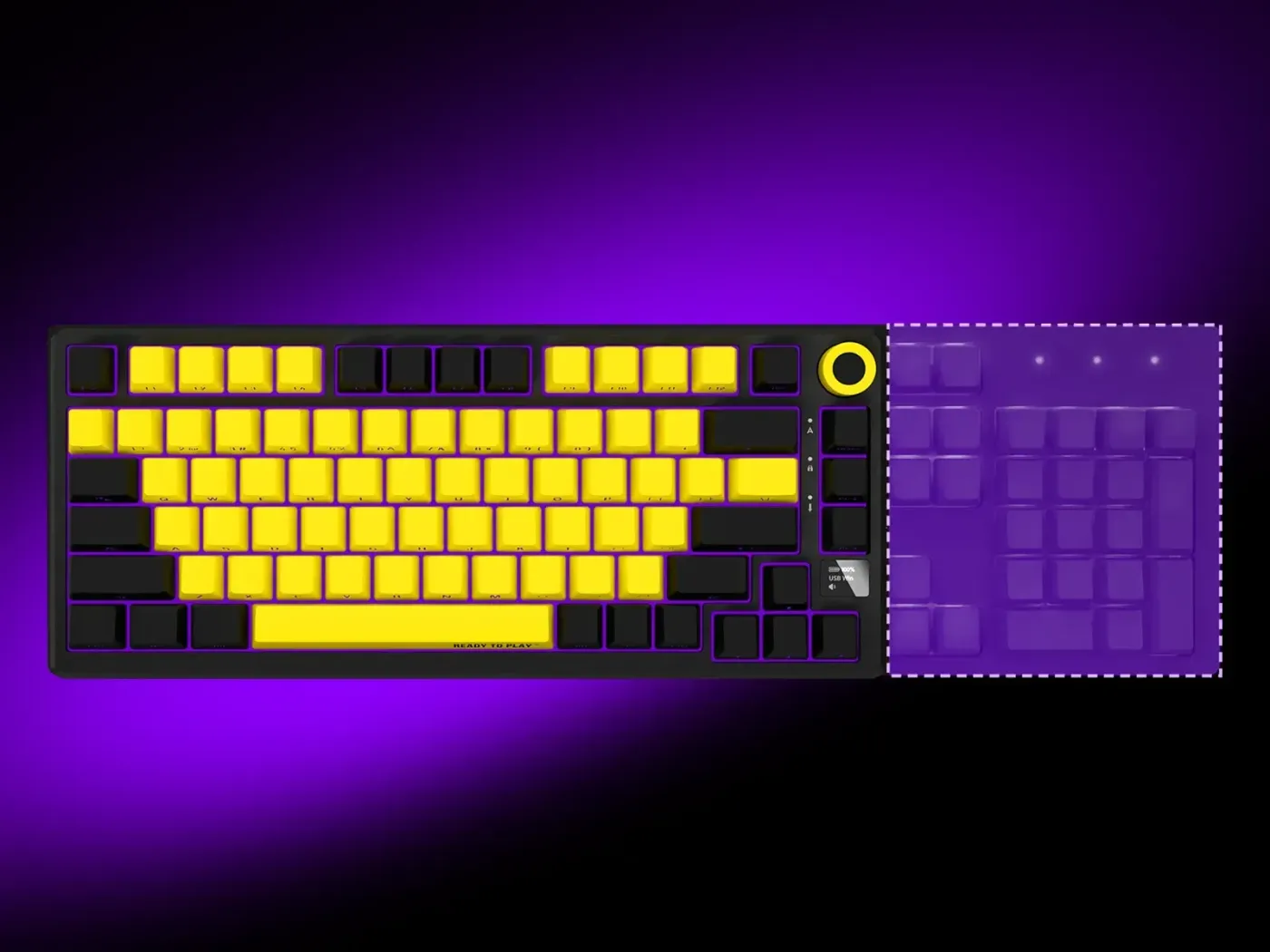 75% layout keyboard with 81 keys and compact design