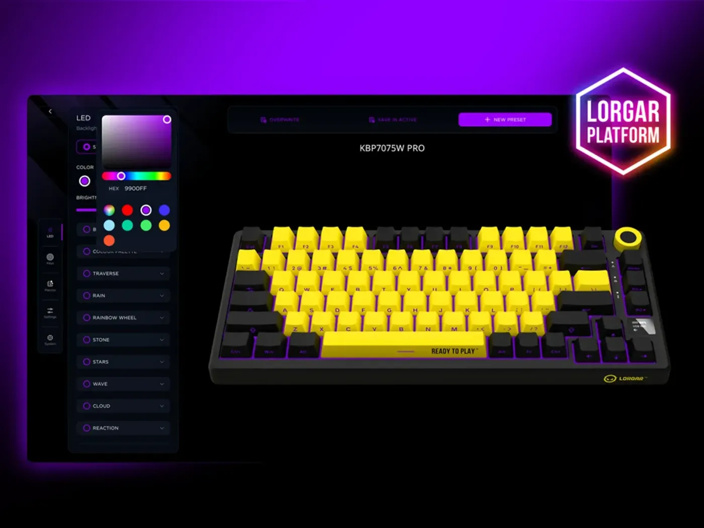 RGB lighting with 16.8 million color customization options
