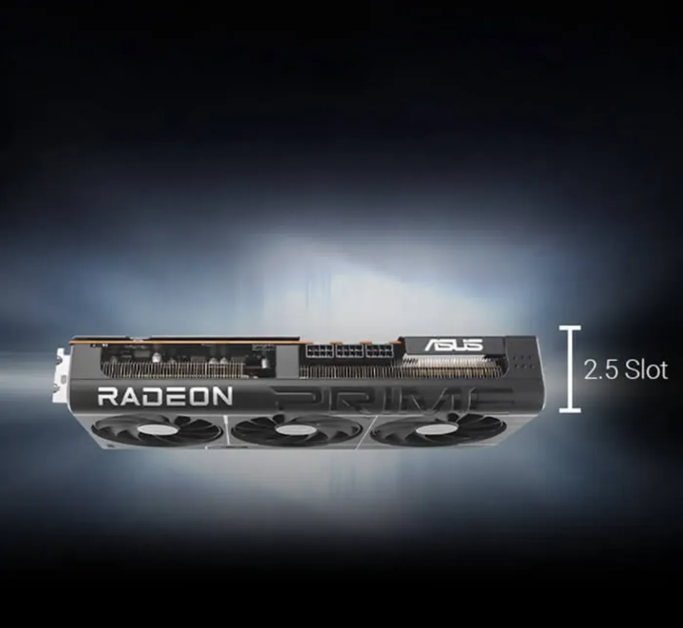 Graphics card showcasing compact 2.5-slot design for small-form-factor builds