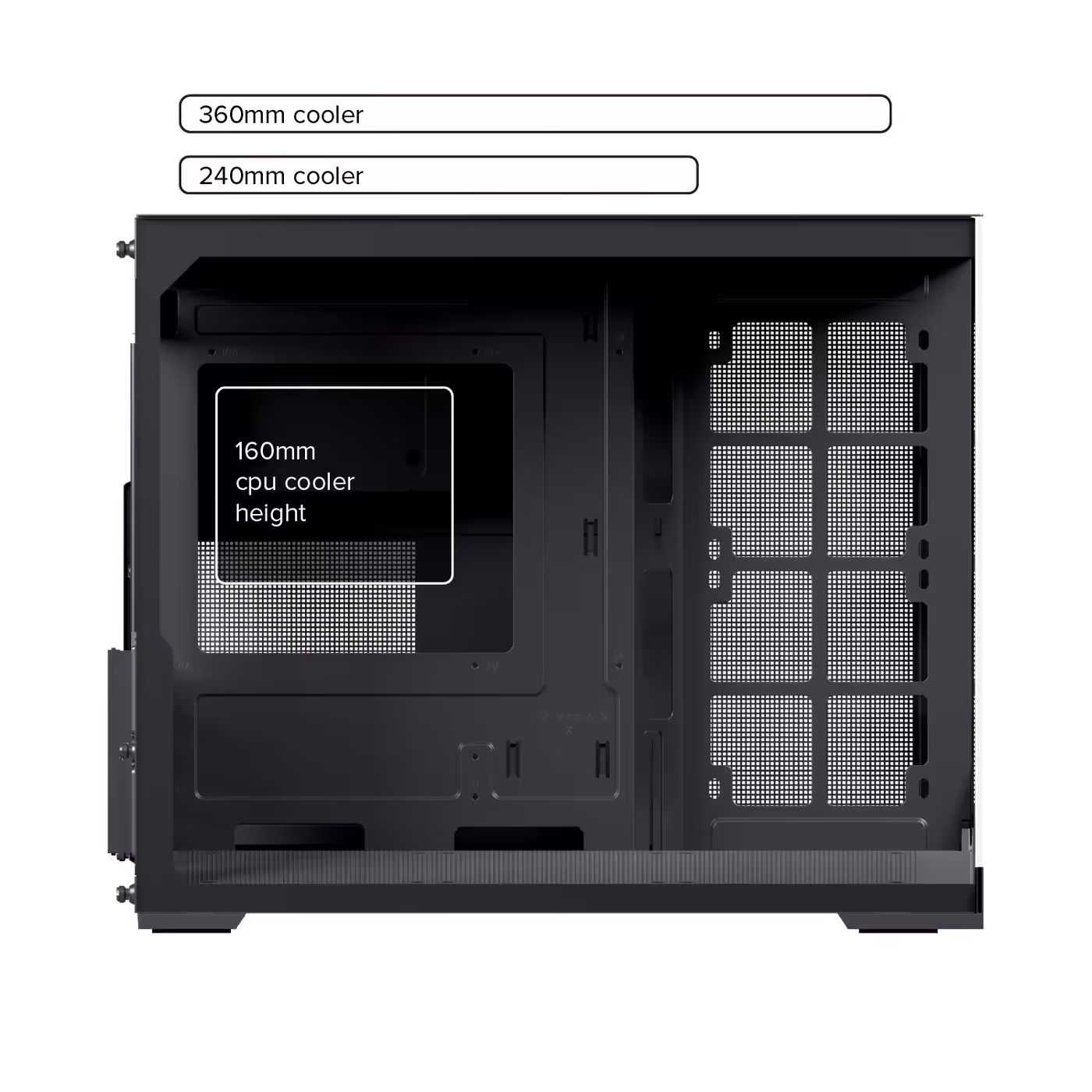 Support layout for large CPU coolers within the SM300
