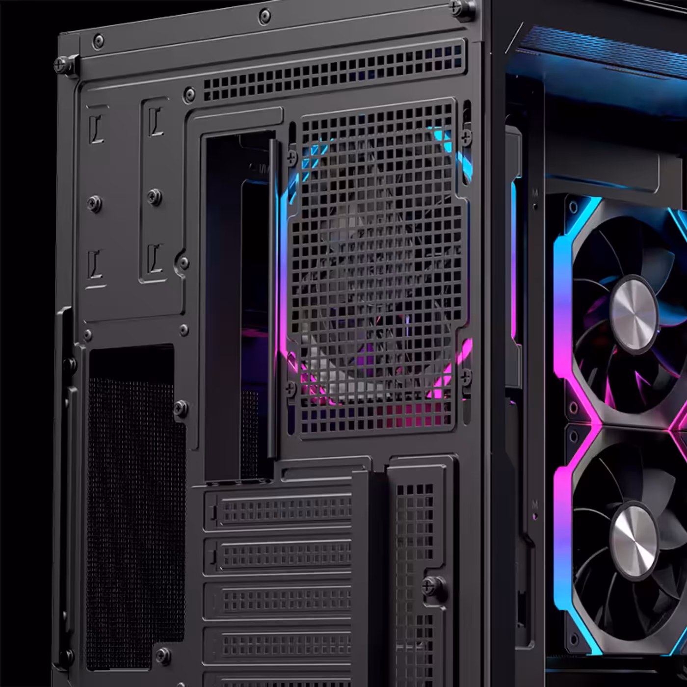 Dual-chamber layout separating heat components from cable management space