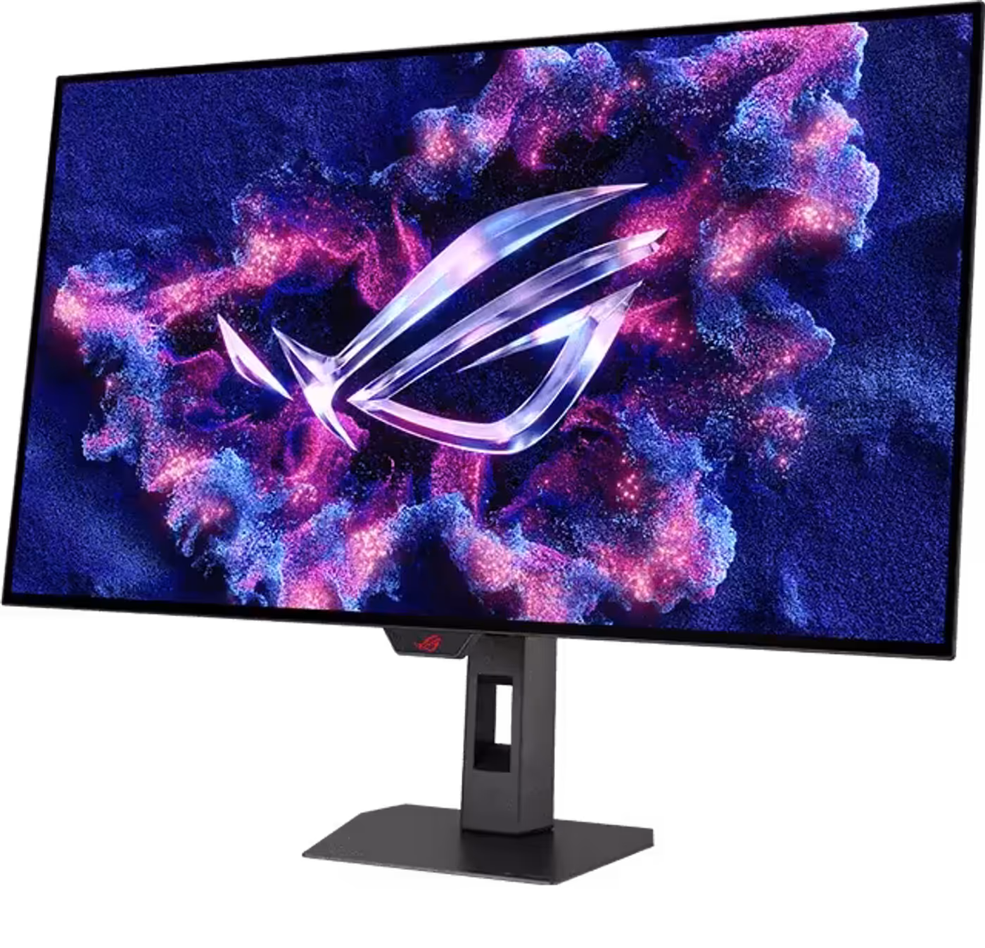 Compact stand of the XG32UCWMG illustrating smaller footprint and ergonomic design
