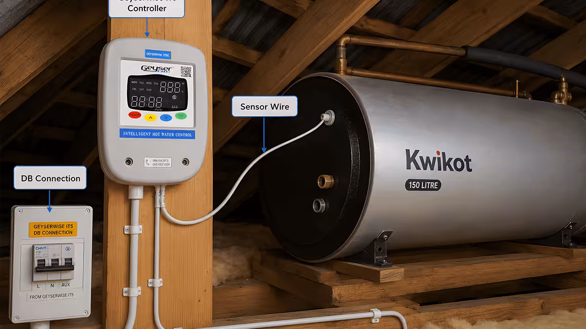 Geyserwise IT5 installed in roof void