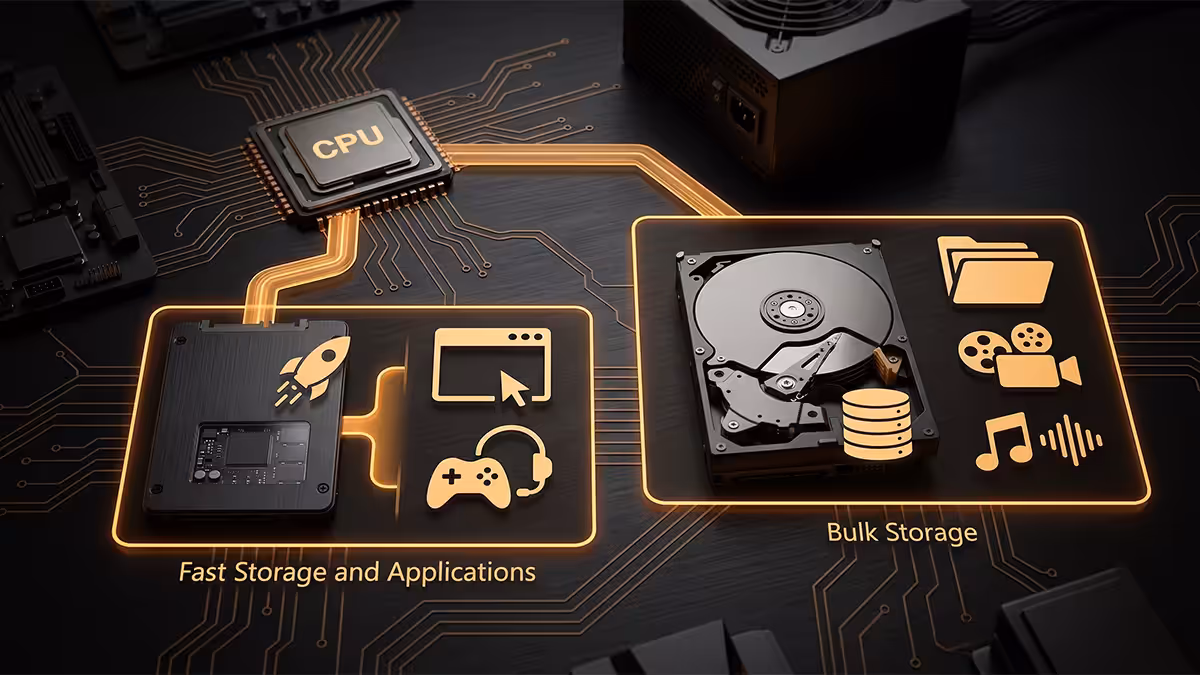 SSD plus HDD hybrid setup