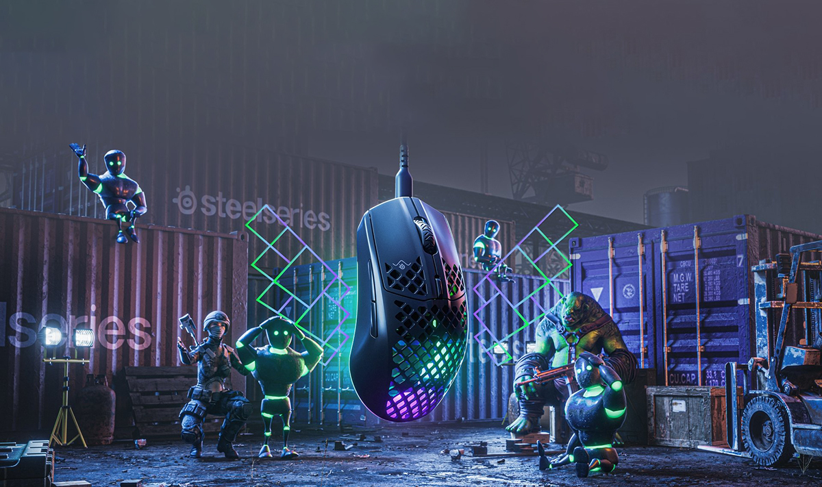 SteelSeries Aerox 3 Gaming Mouse Desktop View