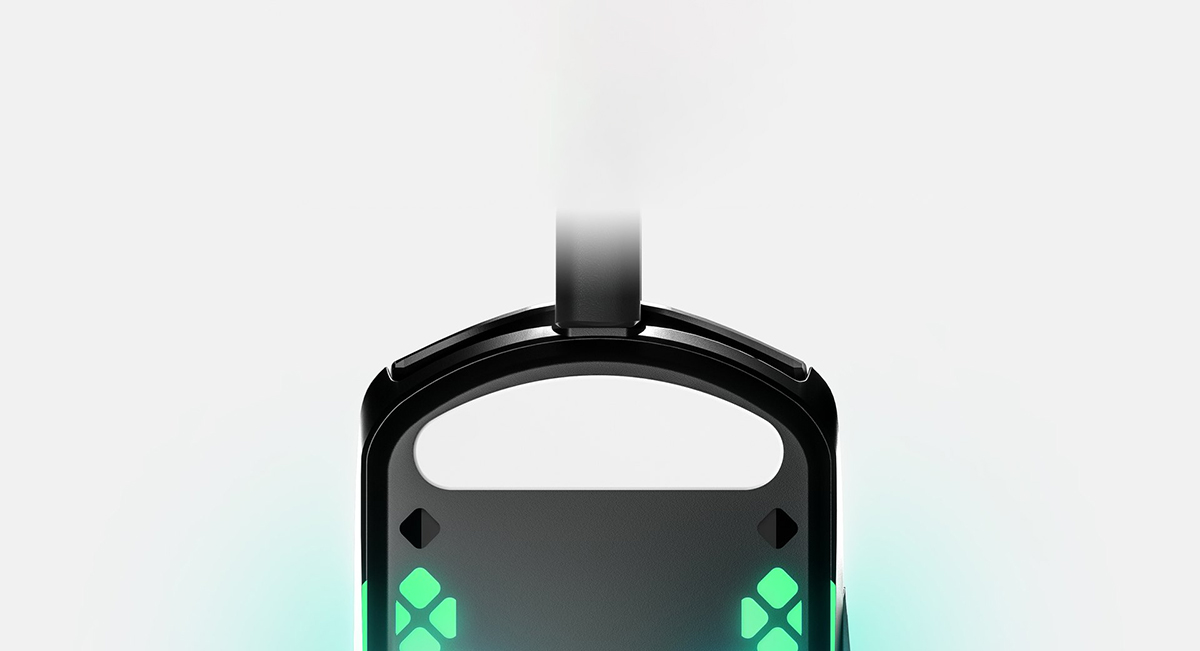 SteelSeries Aerox 3 Gaming Mouse with PTFE Glide Skates Desktop View