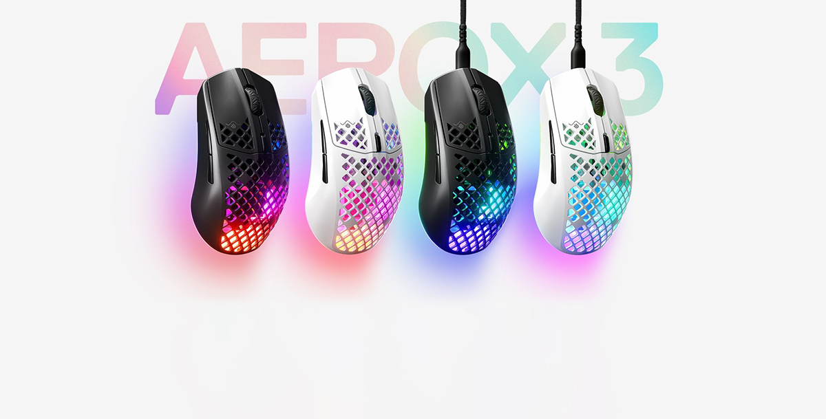 SteelSeries Aerox 3 Gaming Mouse Complete Range Desktop View