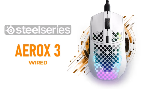 SteelSeries Aerox 3 Snow Gaming Mouse | 57g Lightweight - image 1 SteelSeries Aerox 3 Snow Gaming Mouse | 57g Lightweight - image 1