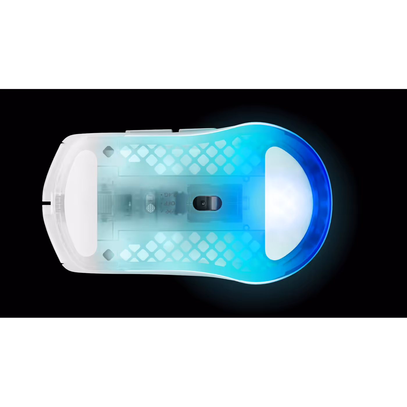 Underside of the Aerox 3 Wireless Gen 2 Ghost with PTFE feet