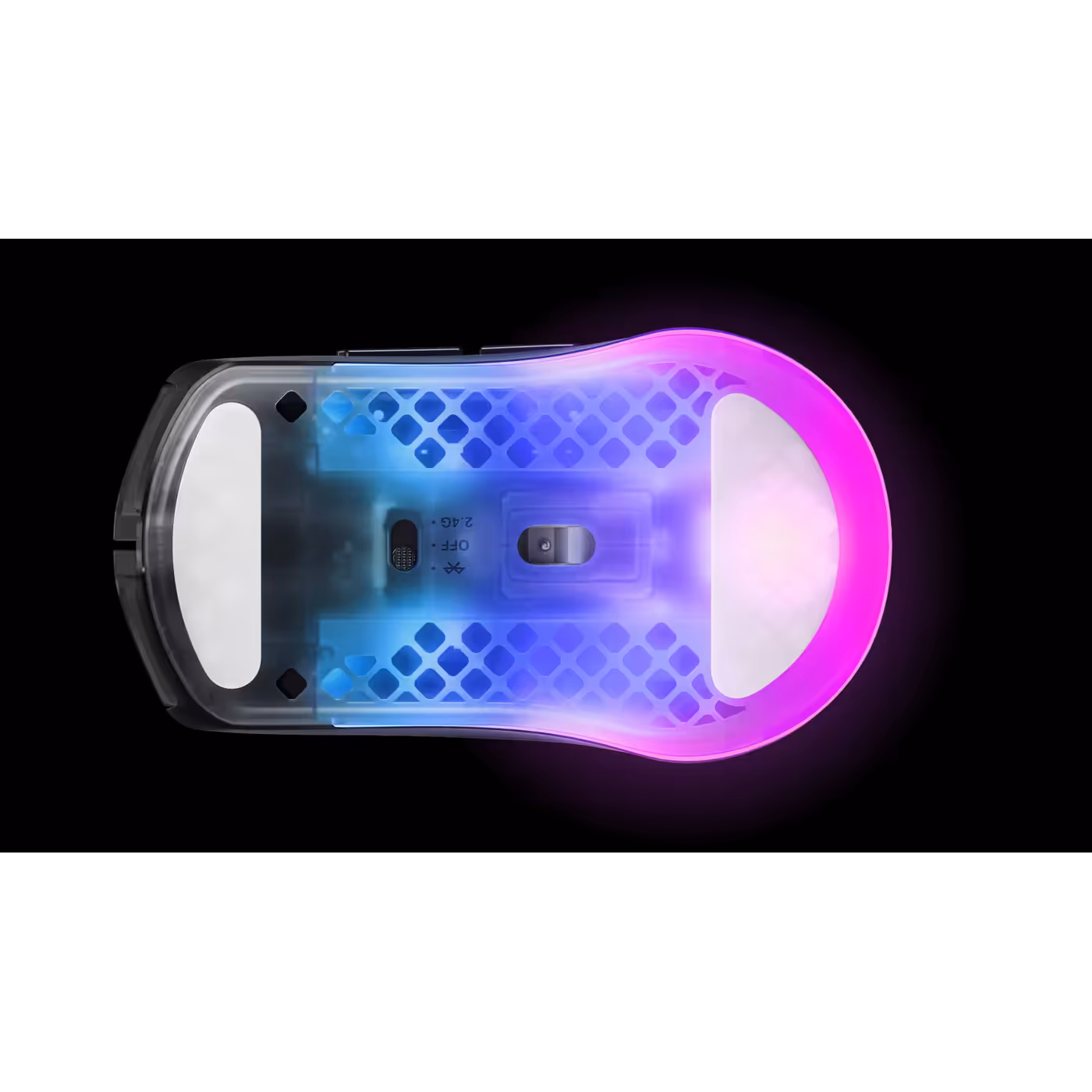 Underside of the Aerox 3 Wireless Gen 2 Shadow with PTFE feet