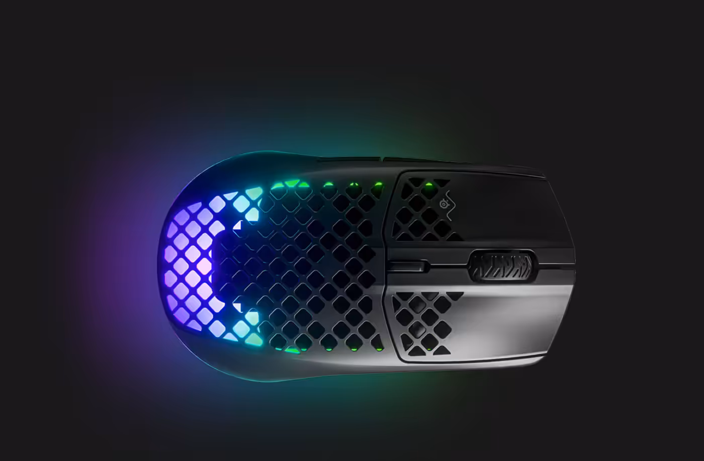 The 68 gram Aerox 3 Wireless held in hand to show its light frame
