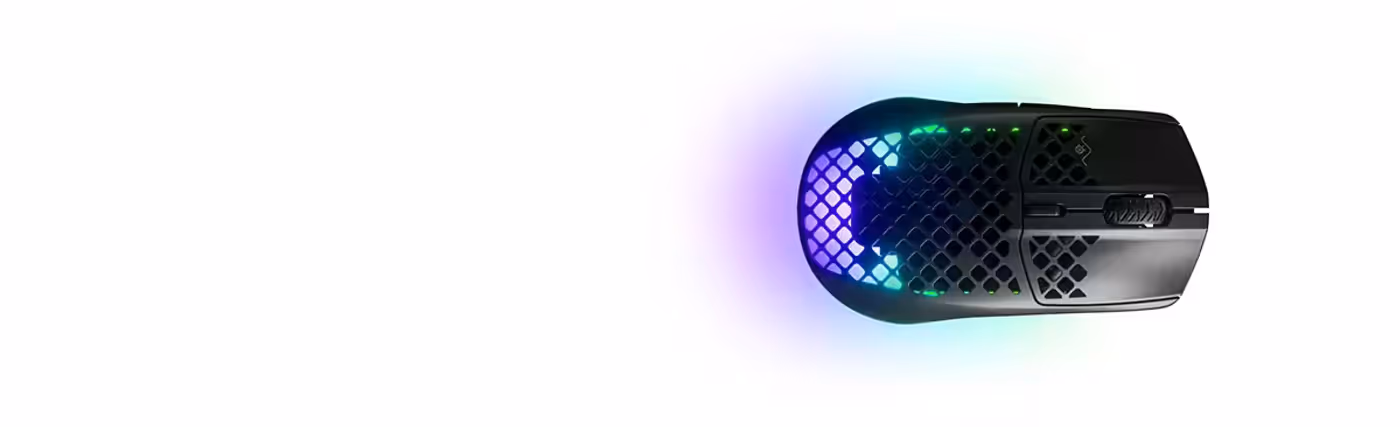 Main click buttons of the Aerox 3 Wireless where the Golden Micro switches sit