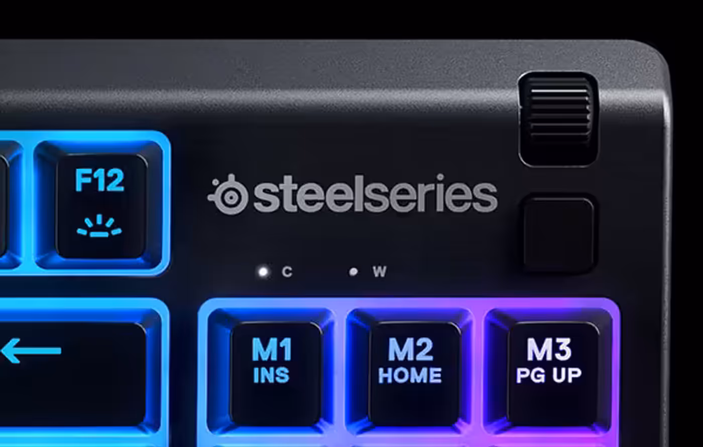 Dedicated multimedia volume roller and control keys on Apex 3 TKL