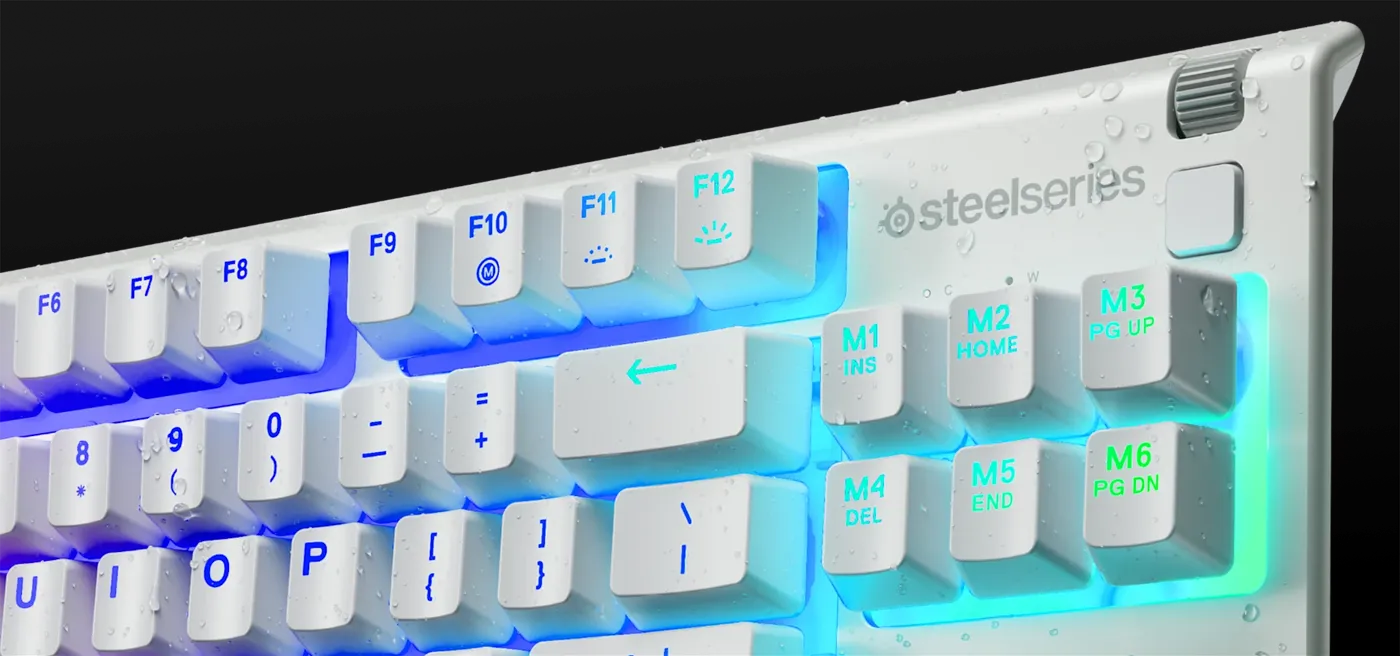 SteelSeries Apex 3 TKL RGB Gaming Keyboard — White, Compact, Quiet