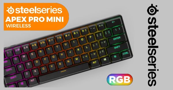 SteelSeries Apex Pro Mini Wireless – Adjustable Actuation 60% Keyboard