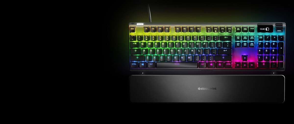 Steelseries Apex Pro Keyboard with Magnetic Wrist Rest at 1200px