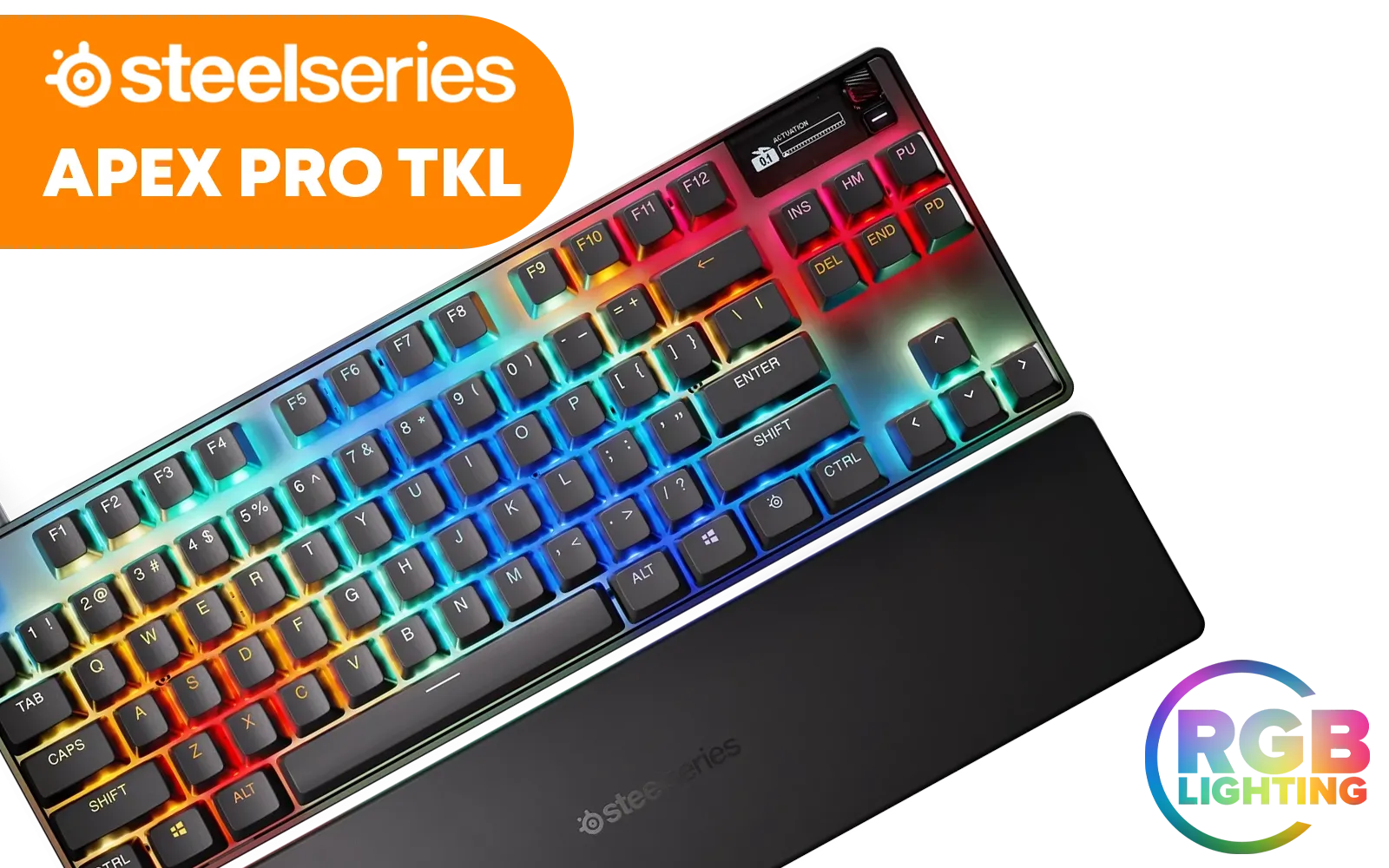 SteelSeries Apex Pro TKL Gen 3 OmniPoint 3.0 HyperMagnetic Switches / Adjustable Actuation / Rapid Trigger / Game-Ready Presets / Protection Mode / Rapid Tap/SOCD OLED RGB PBT Keycaps / USB-C / 64740