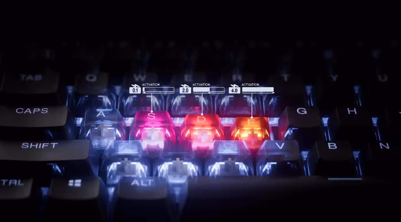 SteelSeries Apex Pro TKL Wireless keyboard with RGB lighting and customizable keys